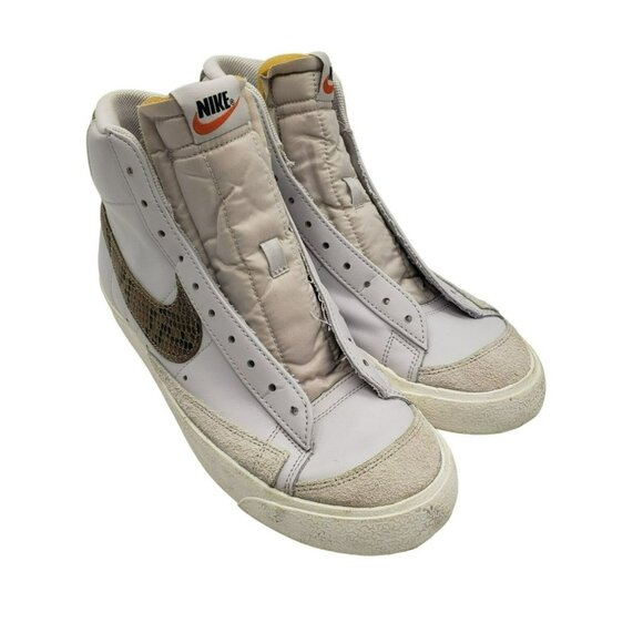 Nike Blazer Mid 77 White Snakeskin Print Hi-Top Sneakers, Men's 10, CI1176-002 - Picture 2 of 12